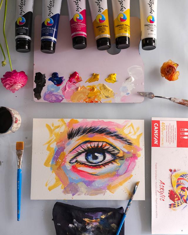 Yam-Levi_Canson-Acrylic_Daler-Rowney-System3-acrylics